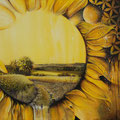 "Geel" (uit de chakrareeks) - acryl op doek 80 x 60