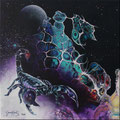 "Scorpio" - 2019 - acryl op doek 30 x 30 - verkocht