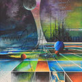 "Cosmic Playing Field" - acryl op doek 70 x 90 - verkocht