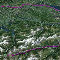 Unser Track von Andermatt bis Basel, wie vom Fahrradnavi aufgezeichnet