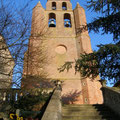fronton de l'église  de Nailloux près des Gites des Camparros