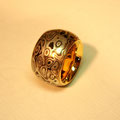 Thema: mokume gane,   Ring Silber Shakudo Shibuichi Gold