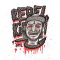 Rebel Kid Stickerdesign, hand-coloured © Jan Leichsnering, All Rights Reserved