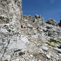 In der Scharte mit Blick zum weiteren Aufstieg