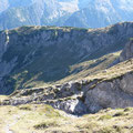 Blick zum Hirschhals,dem langen Geländerücken zwischen Schafkar und Roßkar