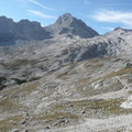 Blick auf die Wetterspitzen des Wettersteingebirges