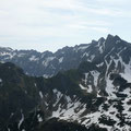 Blick vom Rubihorn zum Nebelhorn mit dem Hindelanger Klettersteig