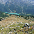 Abstieg vom Pederköpfl mit Blick zum Zufritt Stausee