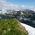 Blick zum Hohen Ifen,Walmendinger Horn und den Ochsenhofer Köpfen