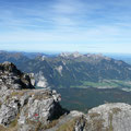 Blick zu den Tannheimer Paradegipfeln Rote Flüh Gimpel und Köllespitze