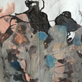 Verwandtenbesuch | Mischtechnik, Vlies |  75 x 60 cm