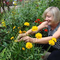 Babeth parmi les fleurs