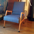FAUTEUIL DANOIS - Restauration complète - tissu lainage JAB