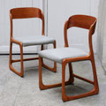 CHAISES TRAINEAU BAUMANN - Assise entièrement refaite en mousse HR - Tissu lin Edmond Petit