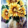 Sonnenblumen II 2016 (T1) / Aquarell 30x40cm © janinaB. 2016