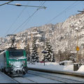 Kaum in Rathen ausgestiegen kam SNCF 437 023 mit einem Containerzug in Richtung Bad Schandau.