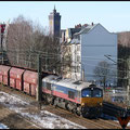 Gerade hat der Kohlezug Chemnitz-Süd passiert und nähert sich Chemnitz-Hbf., hier mit 29003 am 25.02.2010.