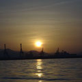 Hafeneinfahrt Las Palmas bei Sonnenuntergang