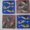 Carreaux de céramiques -motif poisson -10x10cm