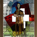 Glasfenster mit Zinneinfassung, Hl. Bruder Klaus