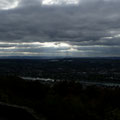 Blick vom Petersberg über den Rhein ins Drachenfelser Ländchen
