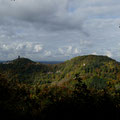 Blick von den Breibergen auf Drachenfels und Wolkenburg
