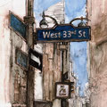 "WEST 33rd St ", New York City - 21 cm x 29,7 cm