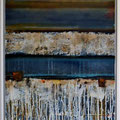 Ohne Titel -blau- mit Struktur  80 x 60 mit Schattenfugenrahmen