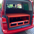 TRAVEL-SLEEP-BOX T5/T6 Multivan, T5/T6 California Beach mit belastbarem Heckauszug / Vollauszug, Campingausbau