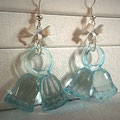 Blue Christmas Bell earrings with White bows