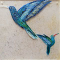 Kolibris, Acryl auf Acrylglas, 20x20 cm (verkauft)
