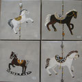 Chevaux de manége" 4x30x30 gold