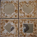 "Brocart blanc' 4x30x30 gold