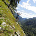 Meike im Klettersteig