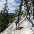 Meike im Kaisergams-Klettersteig