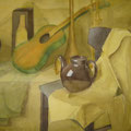 "Geltonas natiurmortas" 2001m. akvarelė/popierius 50x75cm