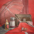 ''Raudonas natiurmortas" 2001m. akvarelė/popierius 54x73cm
