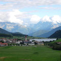Blick von der Staumauer ins Südtirol und den Haidersee
