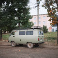 Das sowjetische Fahrzeug (UAZ Buchanka) ist absolut geländetauglich