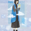 Ayano illustration, reading book