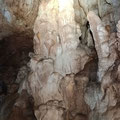 Stalagmites and wall decorations on the first level of the cave. 