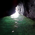 Inside the sea cave.