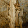Stalactites and stalagmites in the main room of the cave.