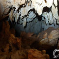 Stalactites hanging from the ceiling. 