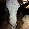 Big stalactite hanging from the ceiling.