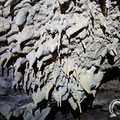 Stalaktites hanging on the ceiling in the main room. 