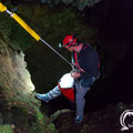 Andreas Korikis descending into the Tripa tou Pelaou cave (spring 2019).