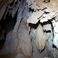 Stalagmites, stalactites and columns. 