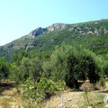 The Skotini Grava cave high above the village of Skripero.