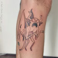 Linework Demon Tattoo © Farb Fleck Tattoo OG Tattoostudio Linz